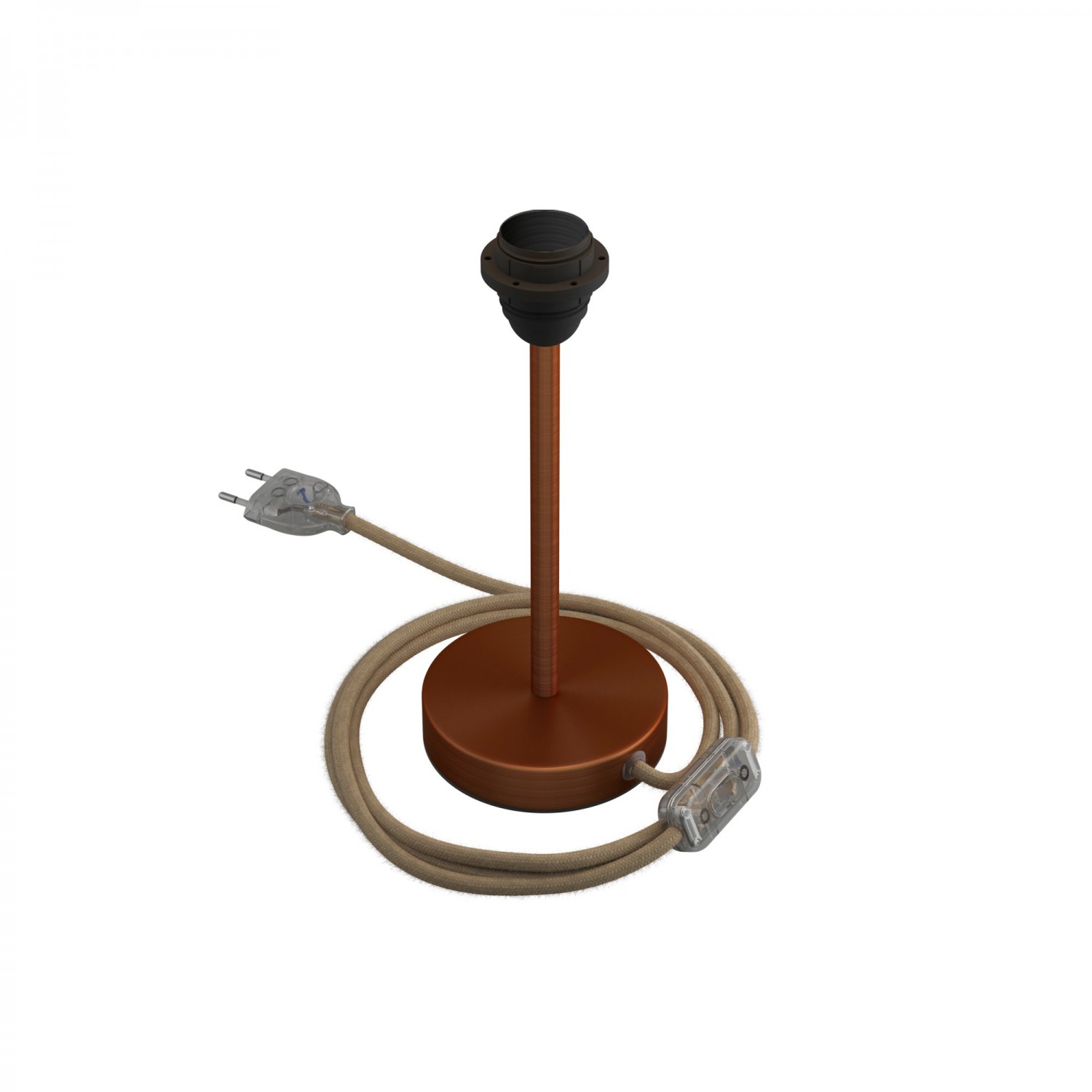 Levně creative cables Kovová stolní lampa Alzaluce pro stínidlo Velikost: 20 cm, Barva: Matná měď