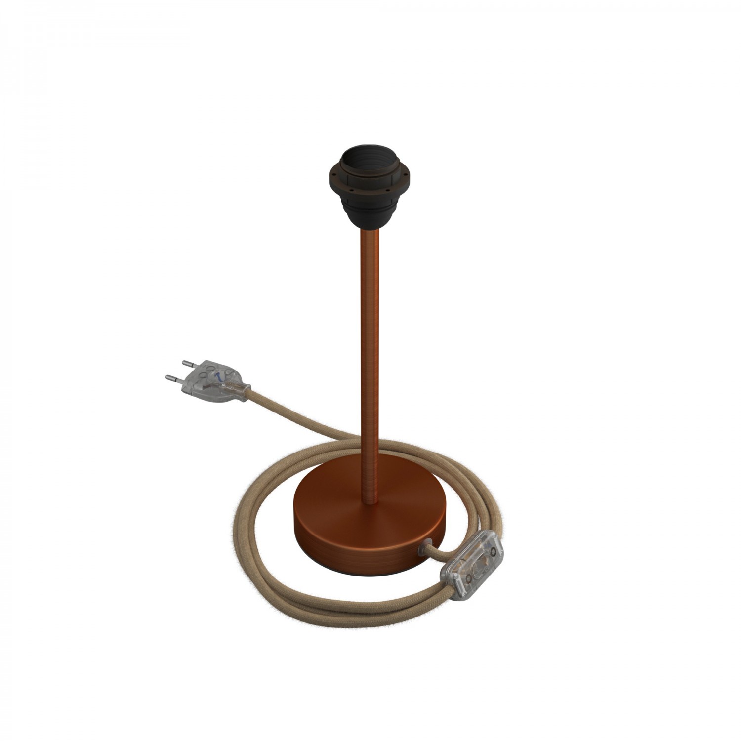 Levně creative cables Kovová stolní lampa Alzaluce pro stínidlo Velikost: 25 cm, Barva: Matná měď