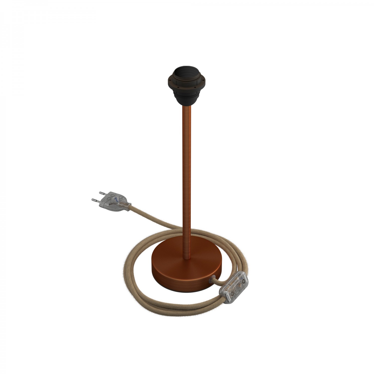 Levně creative cables Kovová stolní lampa Alzaluce pro stínidlo Velikost: 30 cm, Barva: Matná měď