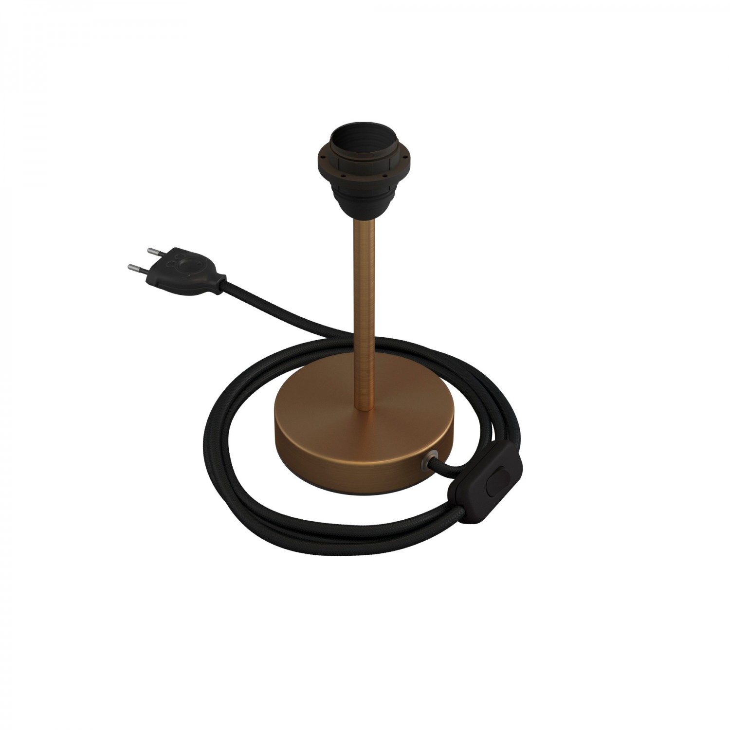 Levně creative cables Kovová stolní lampa Alzaluce pro stínidlo Velikost: 15 cm, Barva: Matný bronz
