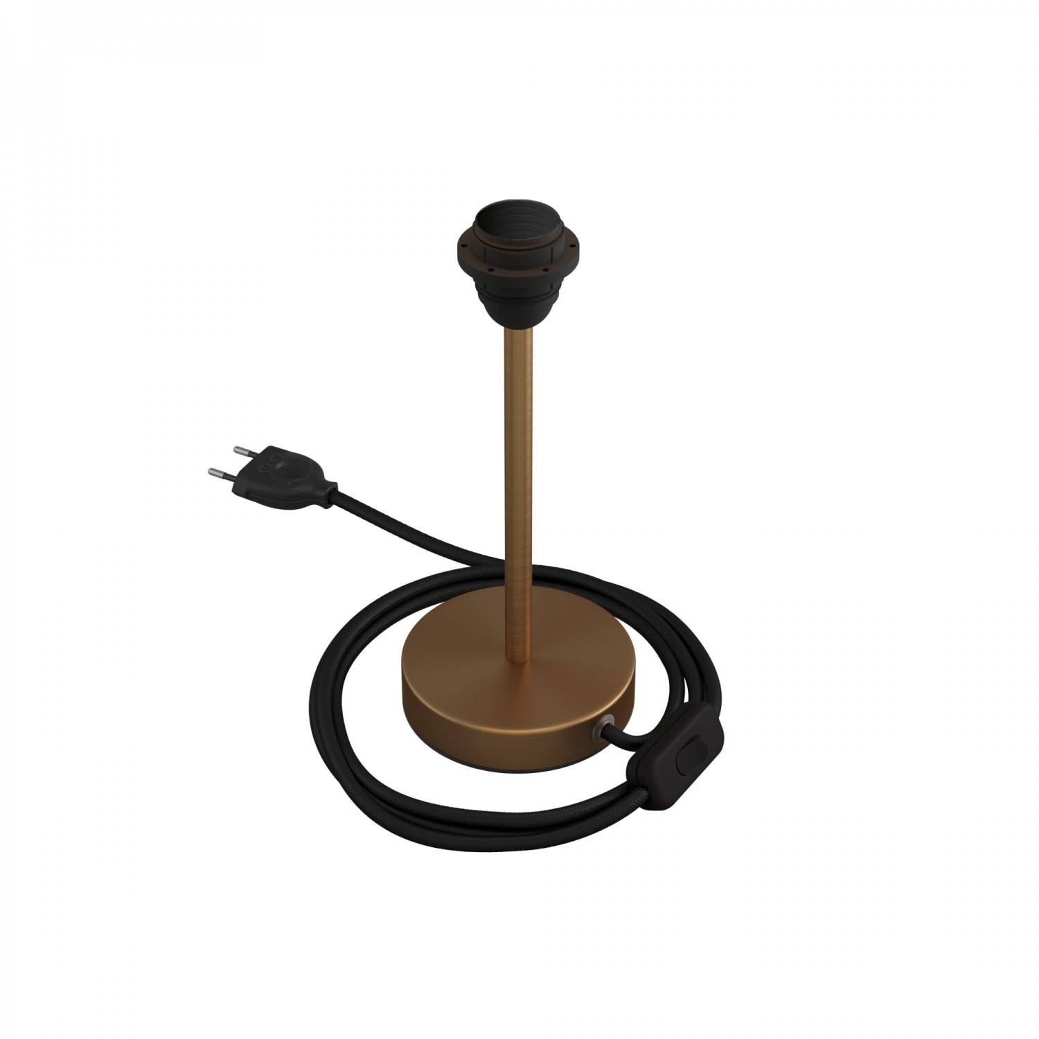 Levně creative cables Kovová stolní lampa Alzaluce pro stínidlo Velikost: 20 cm, Barva: Matný bronz