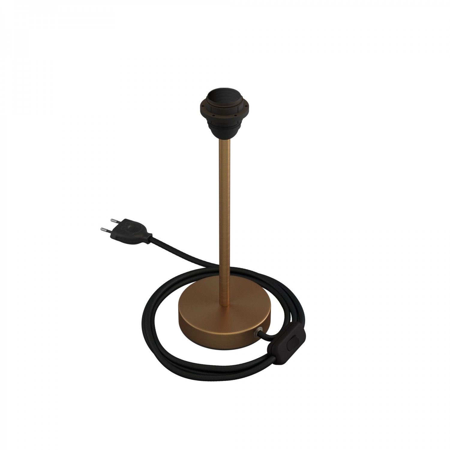 Levně creative cables Kovová stolní lampa Alzaluce pro stínidlo Velikost: 25 cm, Barva: Matný bronz
