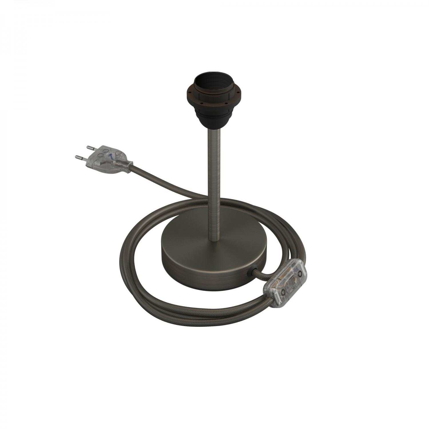 Levně creative cables Kovová stolní lampa Alzaluce pro stínidlo Velikost: 15 cm, Barva: Matný chrom