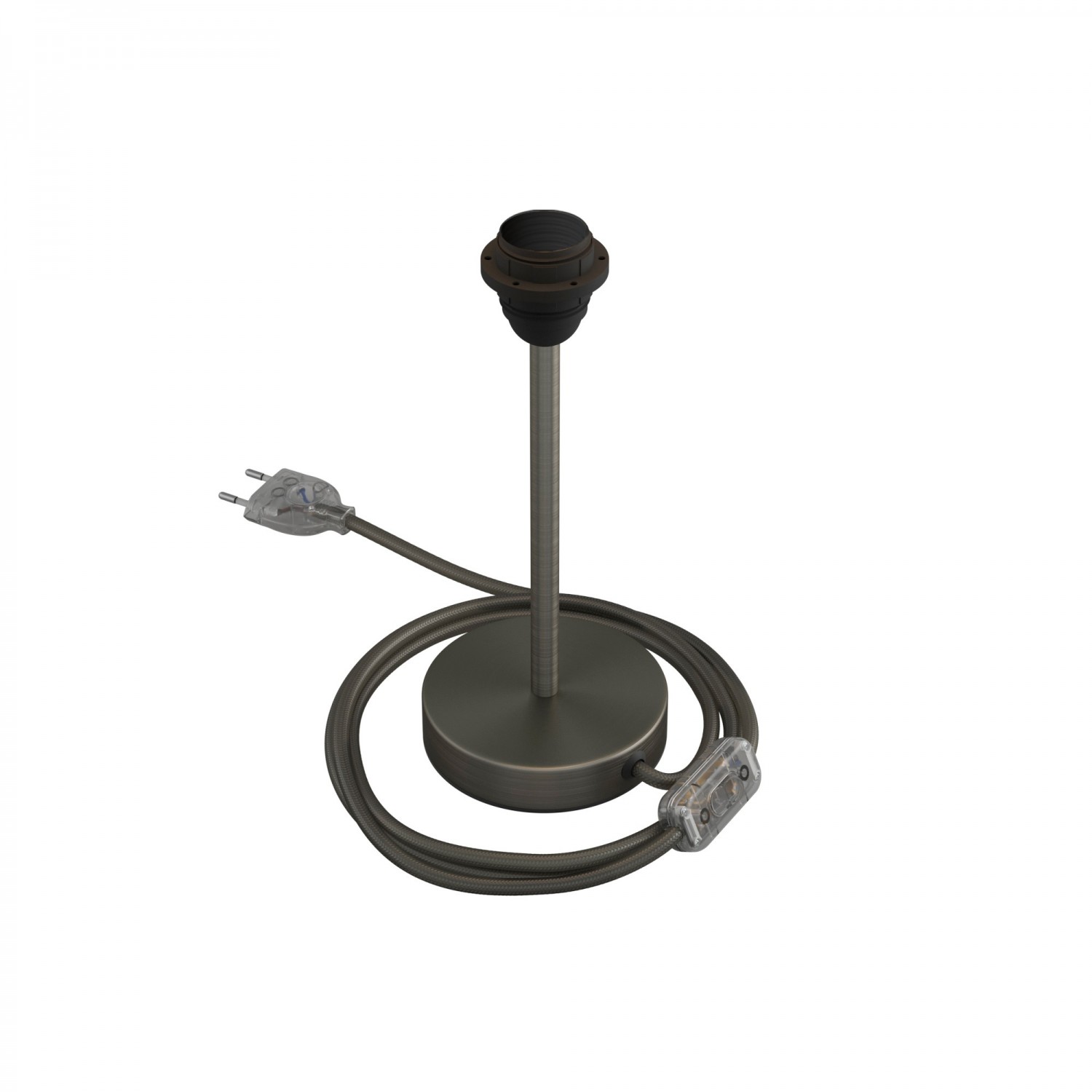 Levně creative cables Kovová stolní lampa Alzaluce pro stínidlo Velikost: 20 cm, Barva: Matný chrom