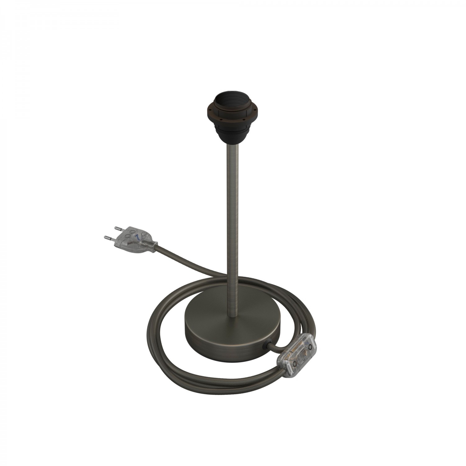 Levně creative cables Kovová stolní lampa Alzaluce pro stínidlo Velikost: 25 cm, Barva: Matný chrom