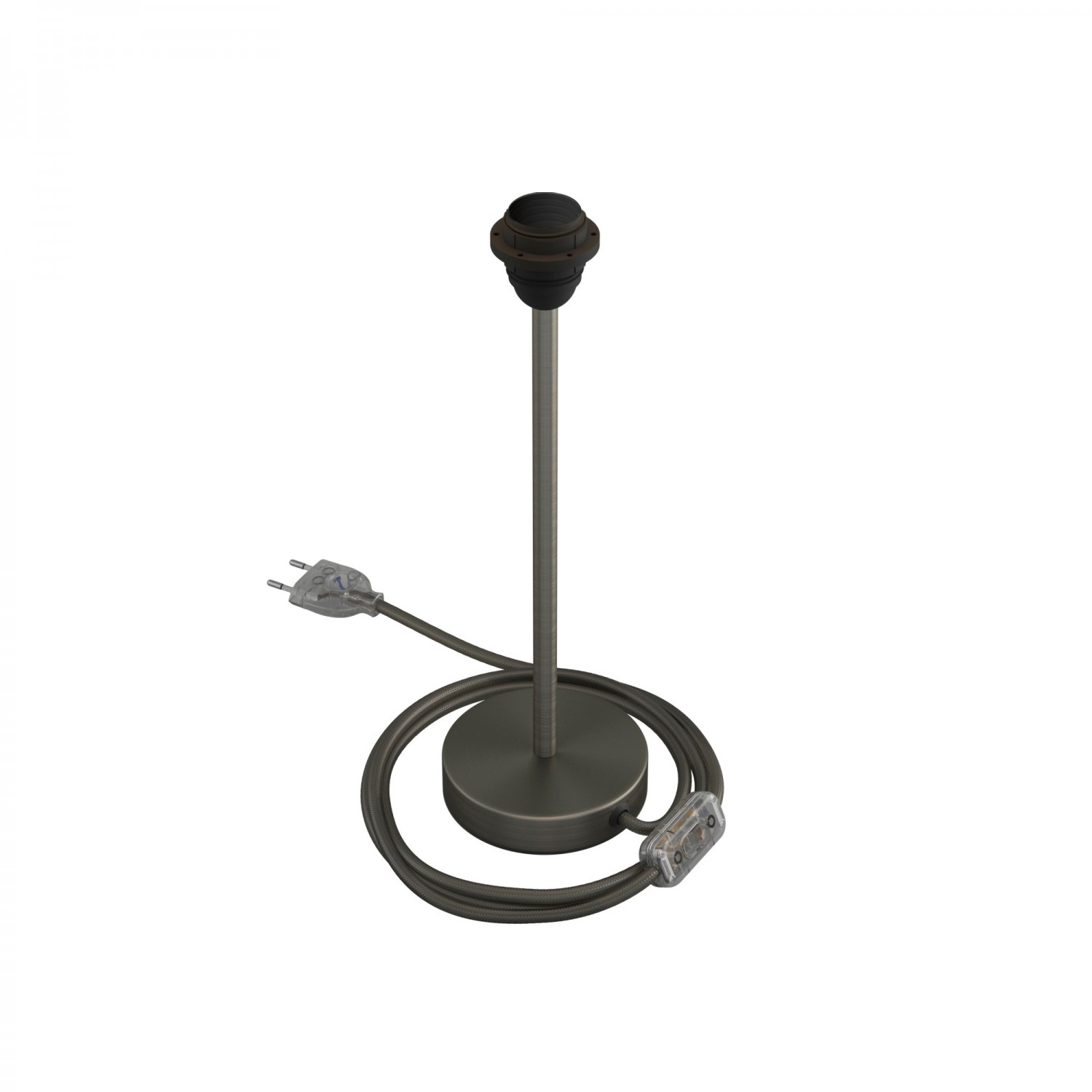 Levně creative cables Kovová stolní lampa Alzaluce pro stínidlo Velikost: 30 cm, Barva: Matný chrom