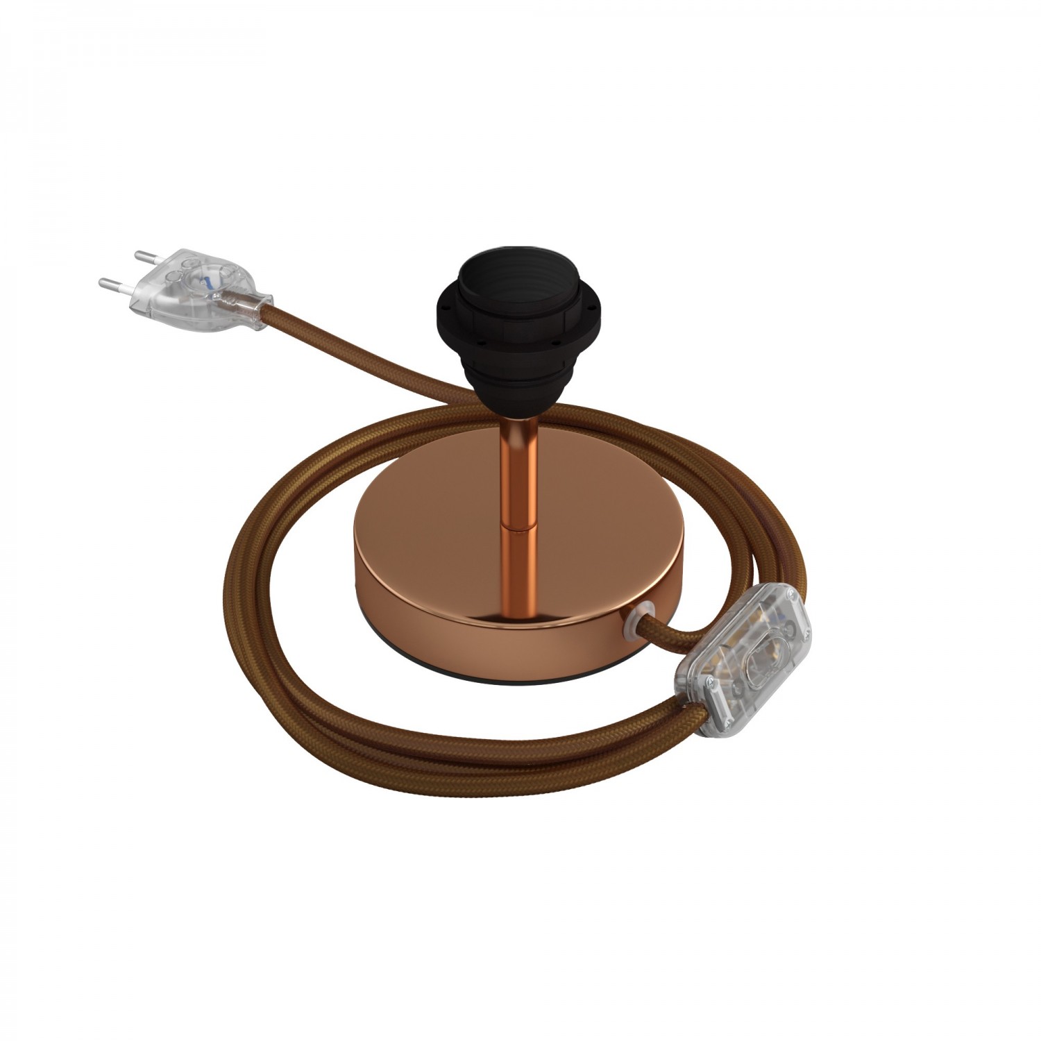 creative cables Kovová stolní lampa Alzaluce pro stínidlo Velikost: 5 cm, Barva: Měď