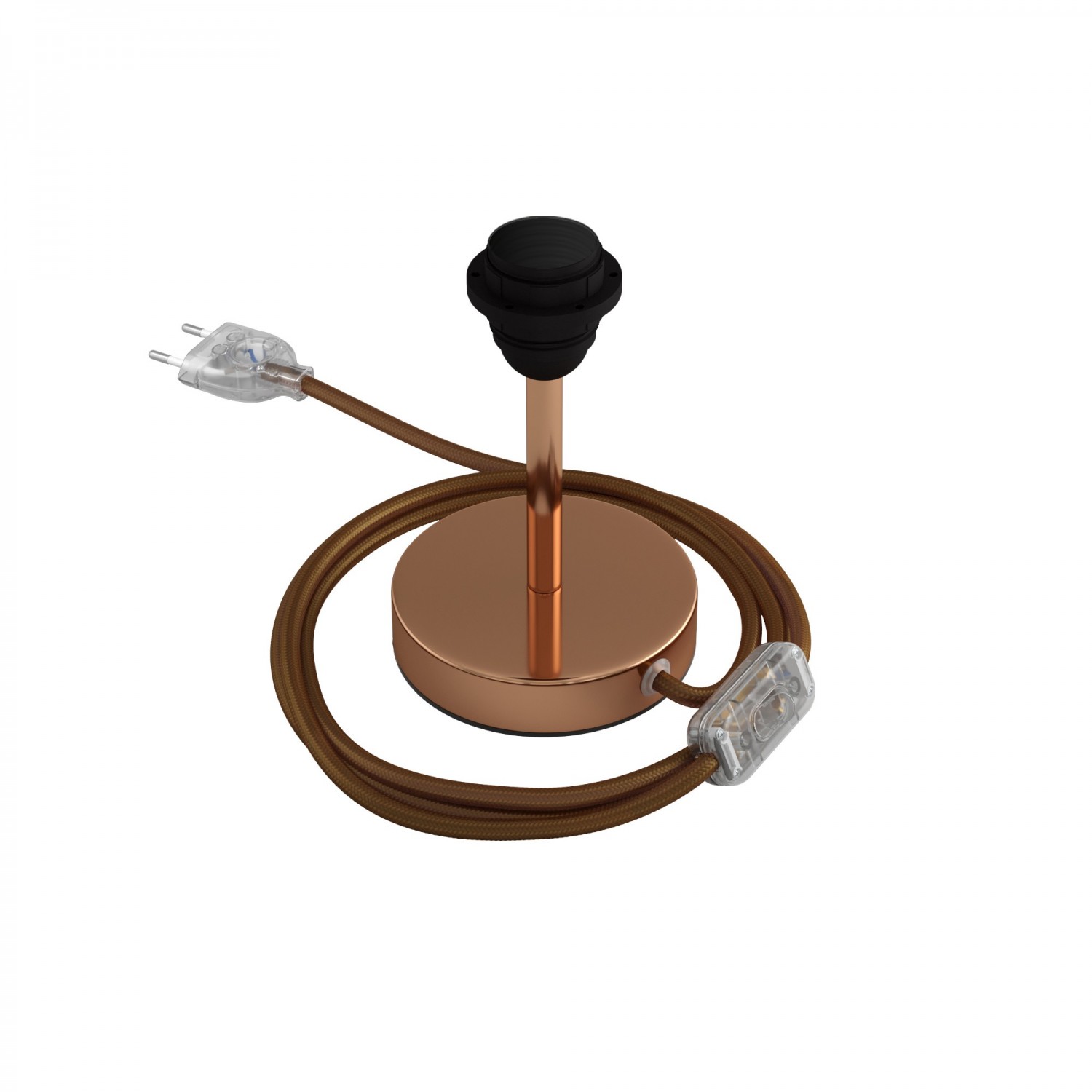 Levně creative cables Kovová stolní lampa Alzaluce pro stínidlo Velikost: 10 cm, Barva: Měď