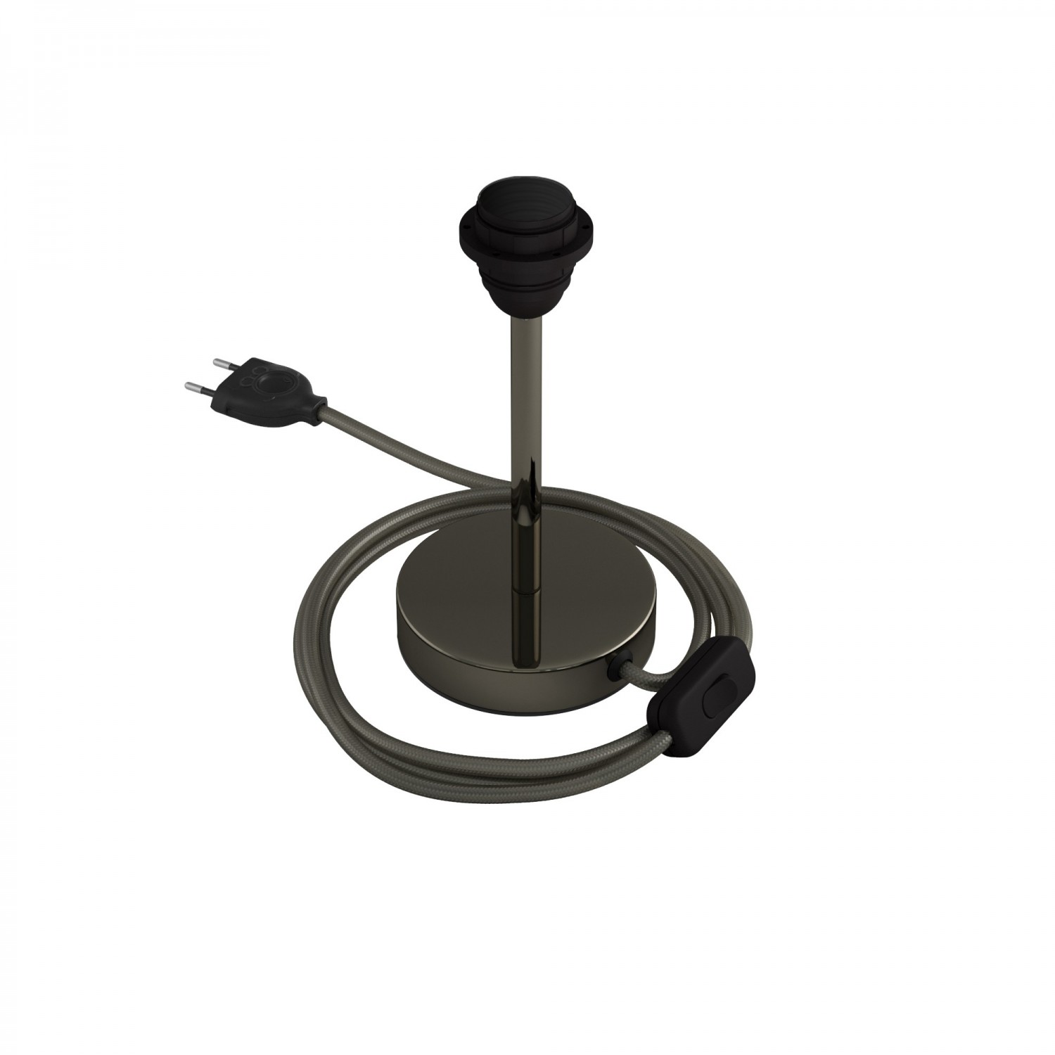 Levně creative cables Kovová stolní lampa Alzaluce pro stínidlo Velikost: 15 cm, Barva: Černá Perleť