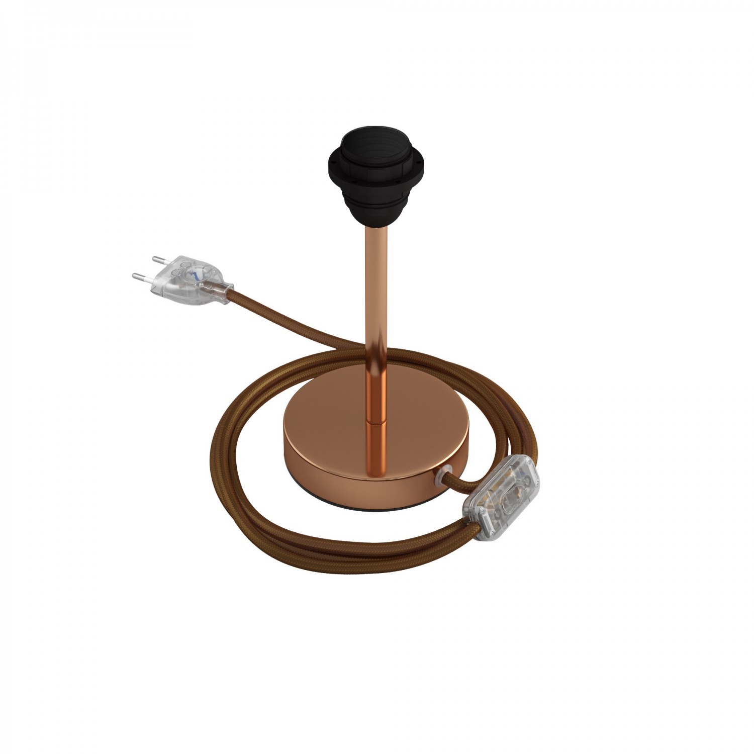 creative cables Kovová stolní lampa Alzaluce pro stínidlo Velikost: 15 cm, Barva: Měď