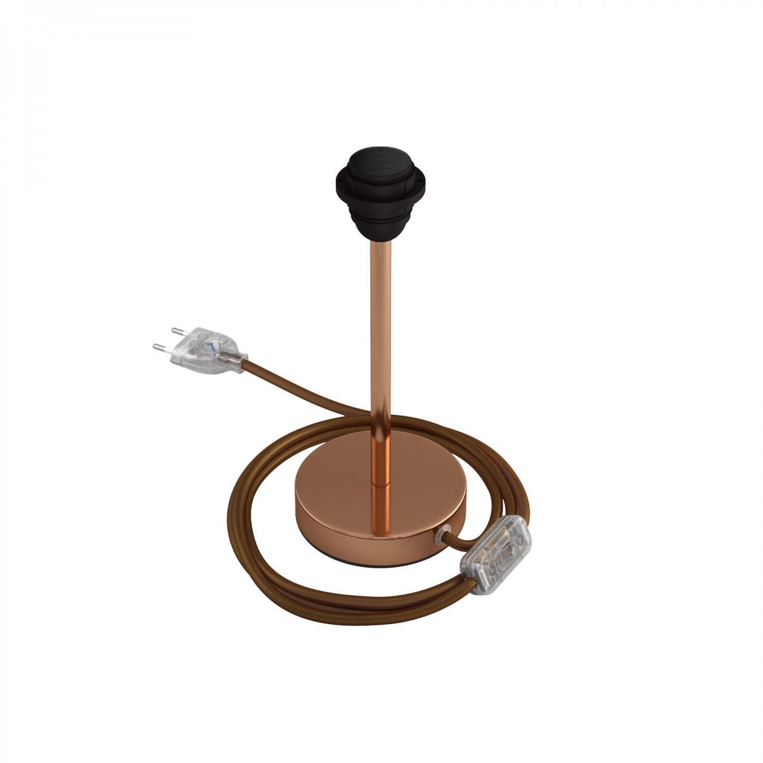 Levně creative cables Kovová stolní lampa Alzaluce pro stínidlo Velikost: 20 cm, Barva: Měď