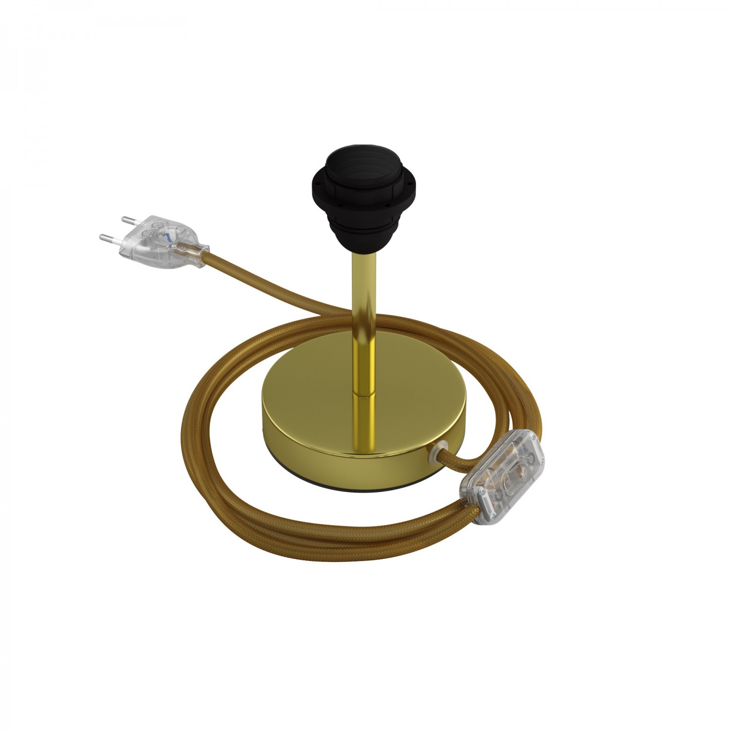 Levně creative cables Kovová stolní lampa Alzaluce pro stínidlo Velikost: 10 cm, Barva: Mosaz