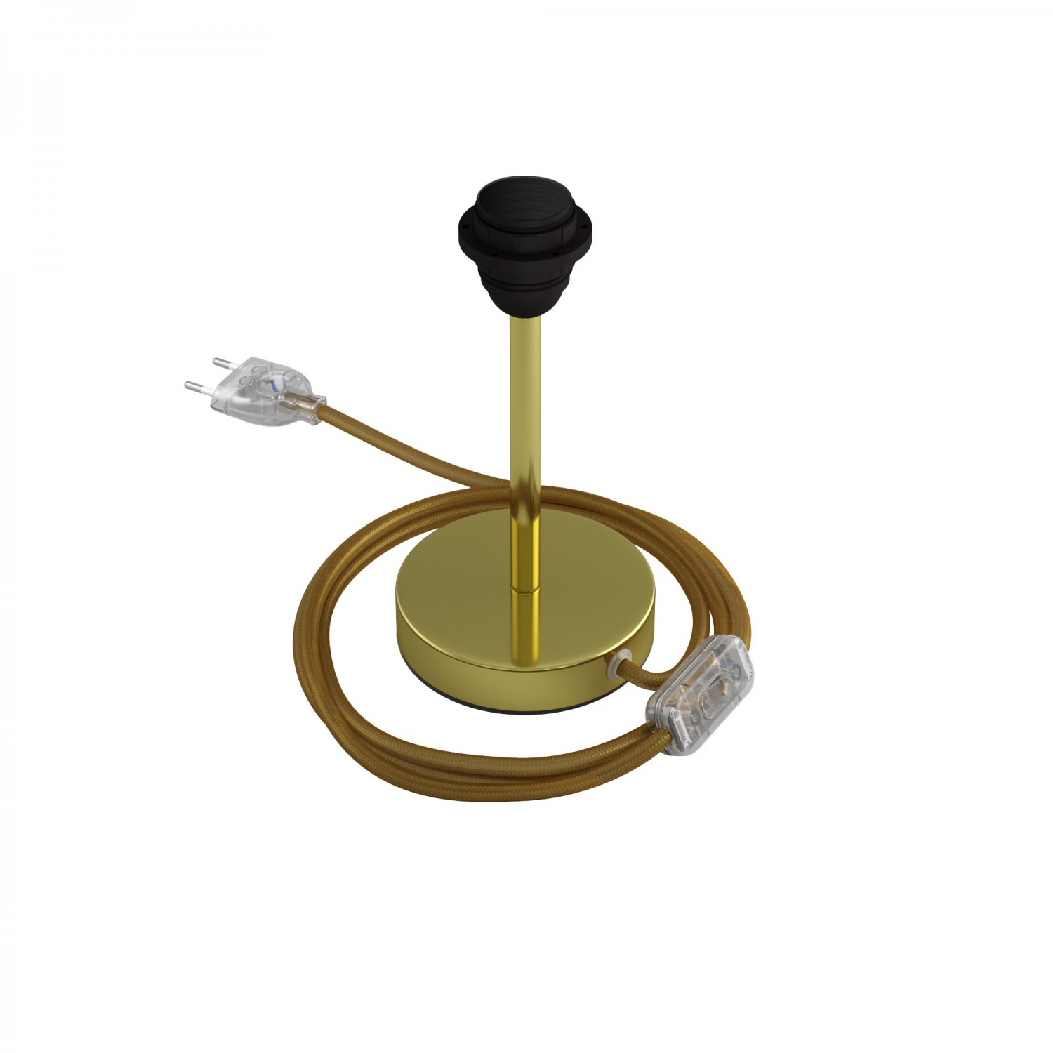 creative cables Kovová stolní lampa Alzaluce pro stínidlo Velikost: 15 cm, Barva: Mosaz