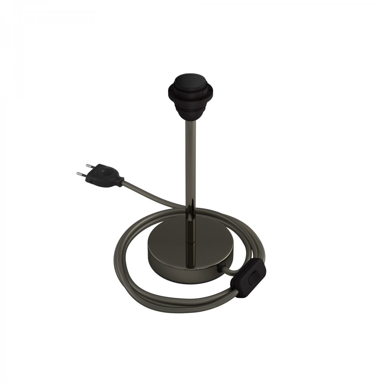 Levně creative cables Kovová stolní lampa Alzaluce pro stínidlo Velikost: 20 cm, Barva: Černá Perleť
