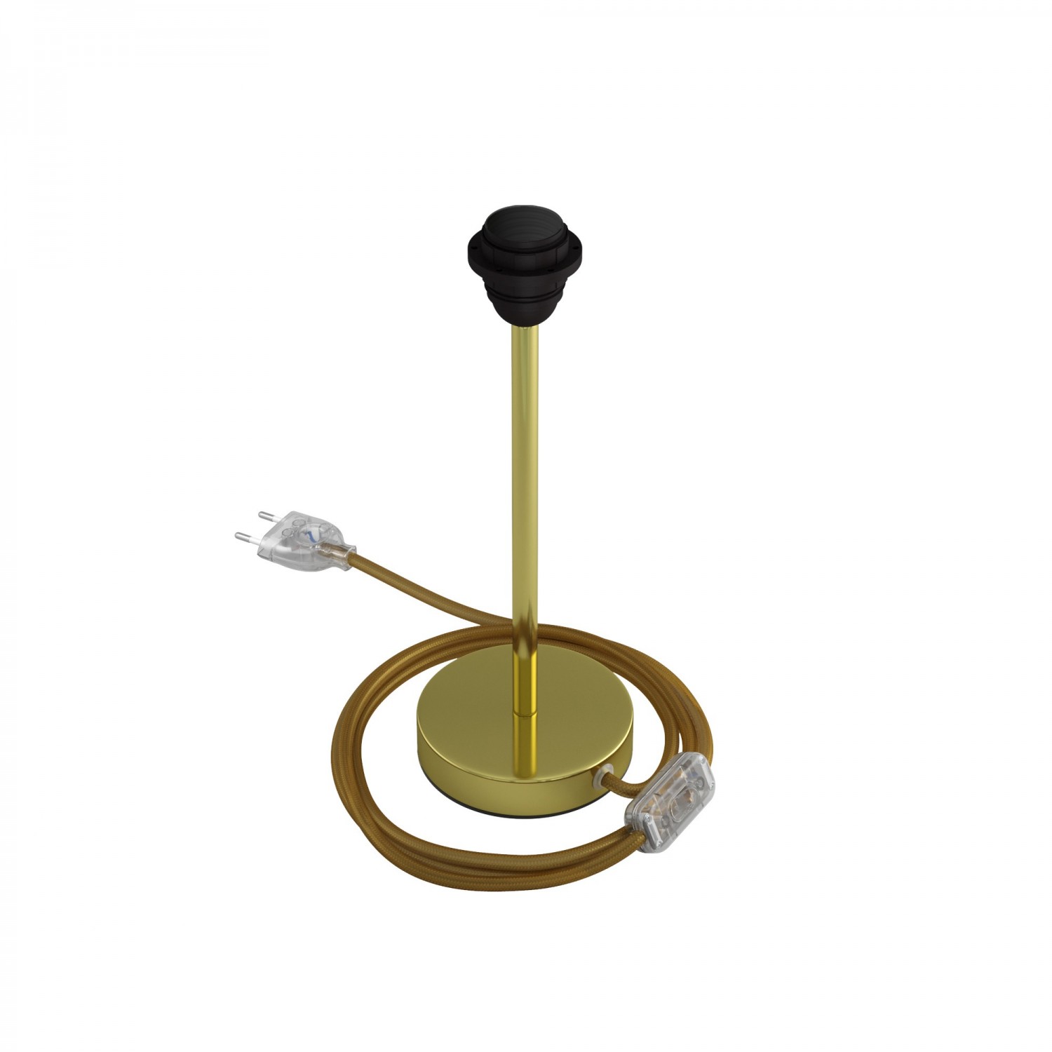Levně creative cables Kovová stolní lampa Alzaluce pro stínidlo Velikost: 25 cm, Barva: Mosaz