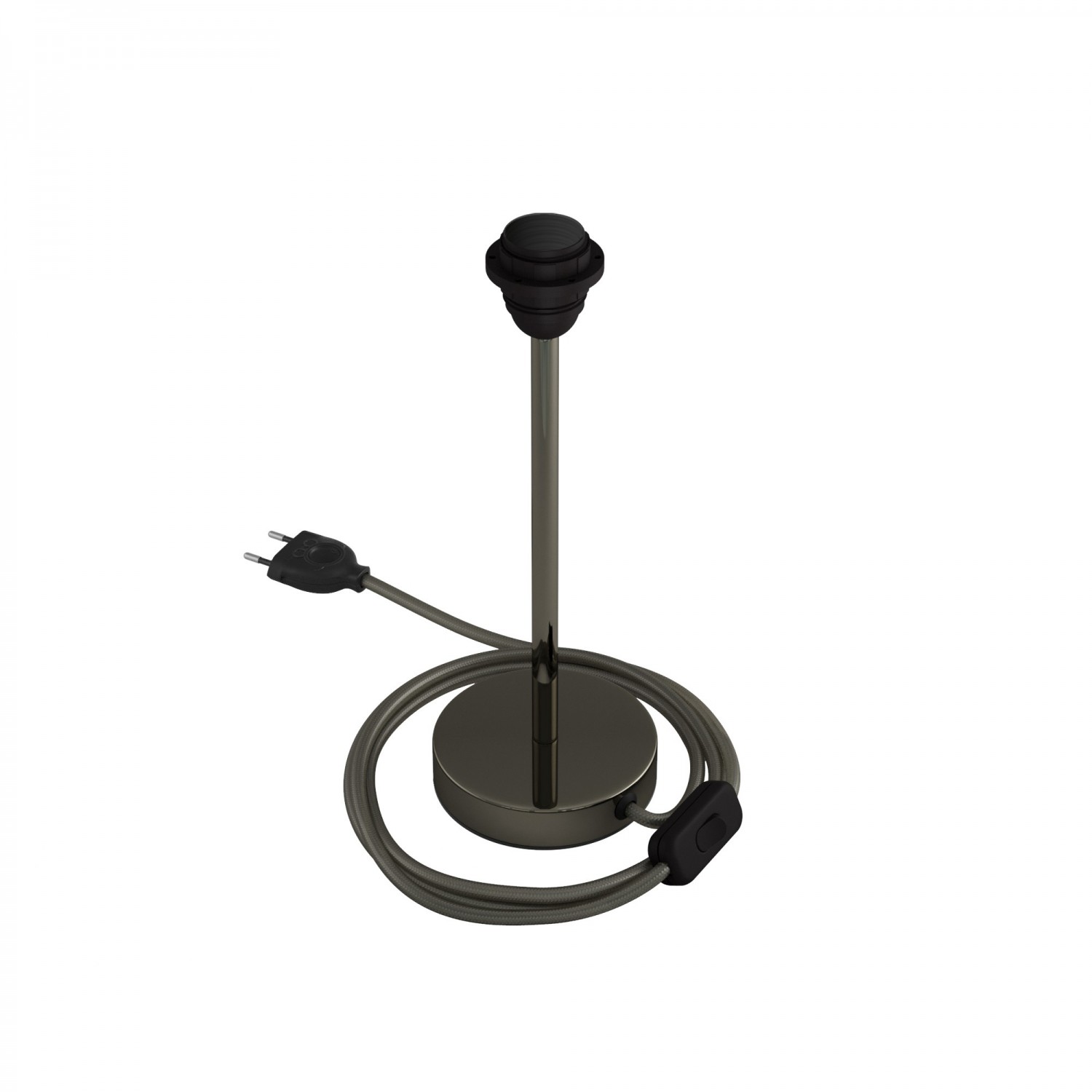 Levně creative cables Kovová stolní lampa Alzaluce pro stínidlo Velikost: 25 cm, Barva: Černá Perleť