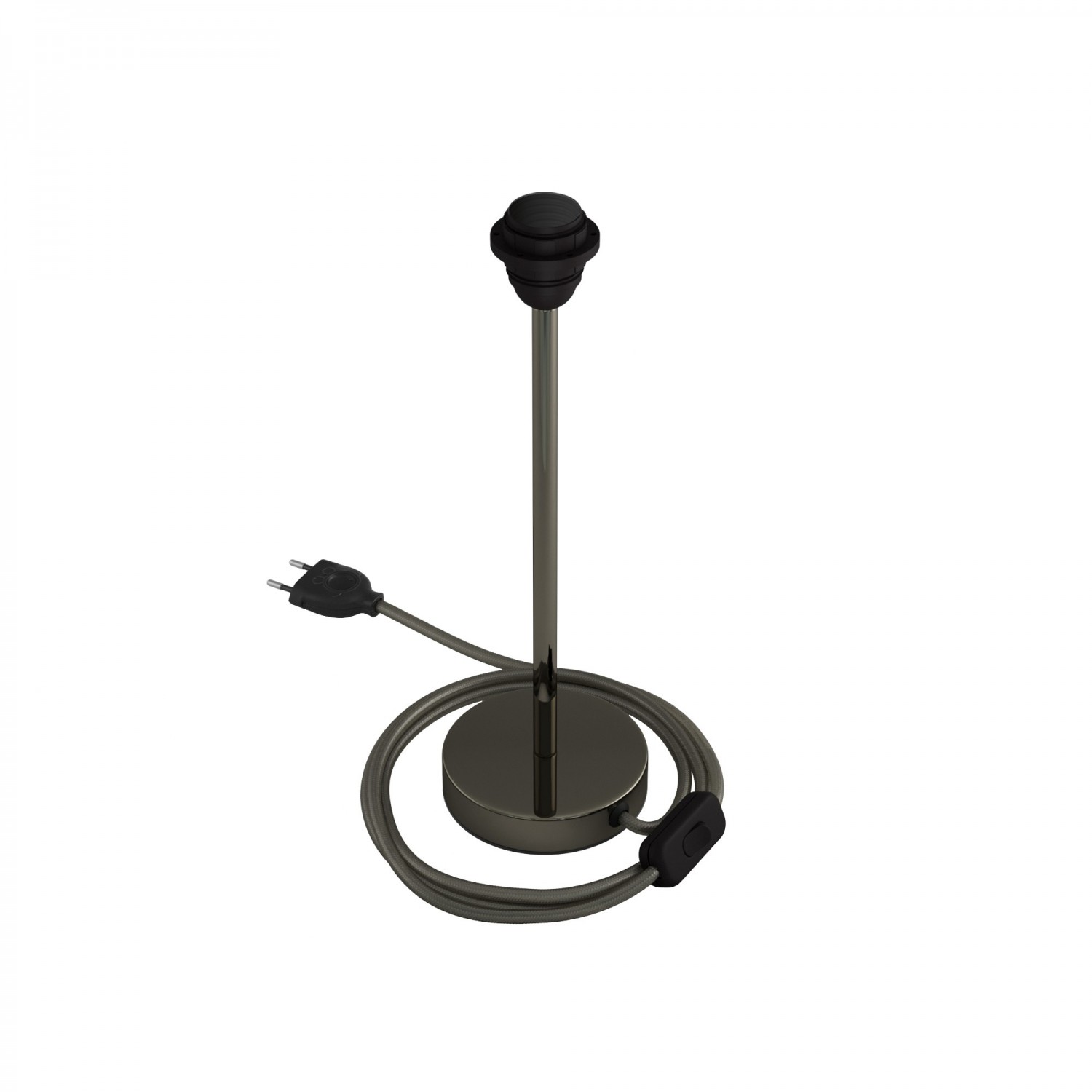 Levně creative cables Kovová stolní lampa Alzaluce pro stínidlo Velikost: 30 cm, Barva: Černá Perleť