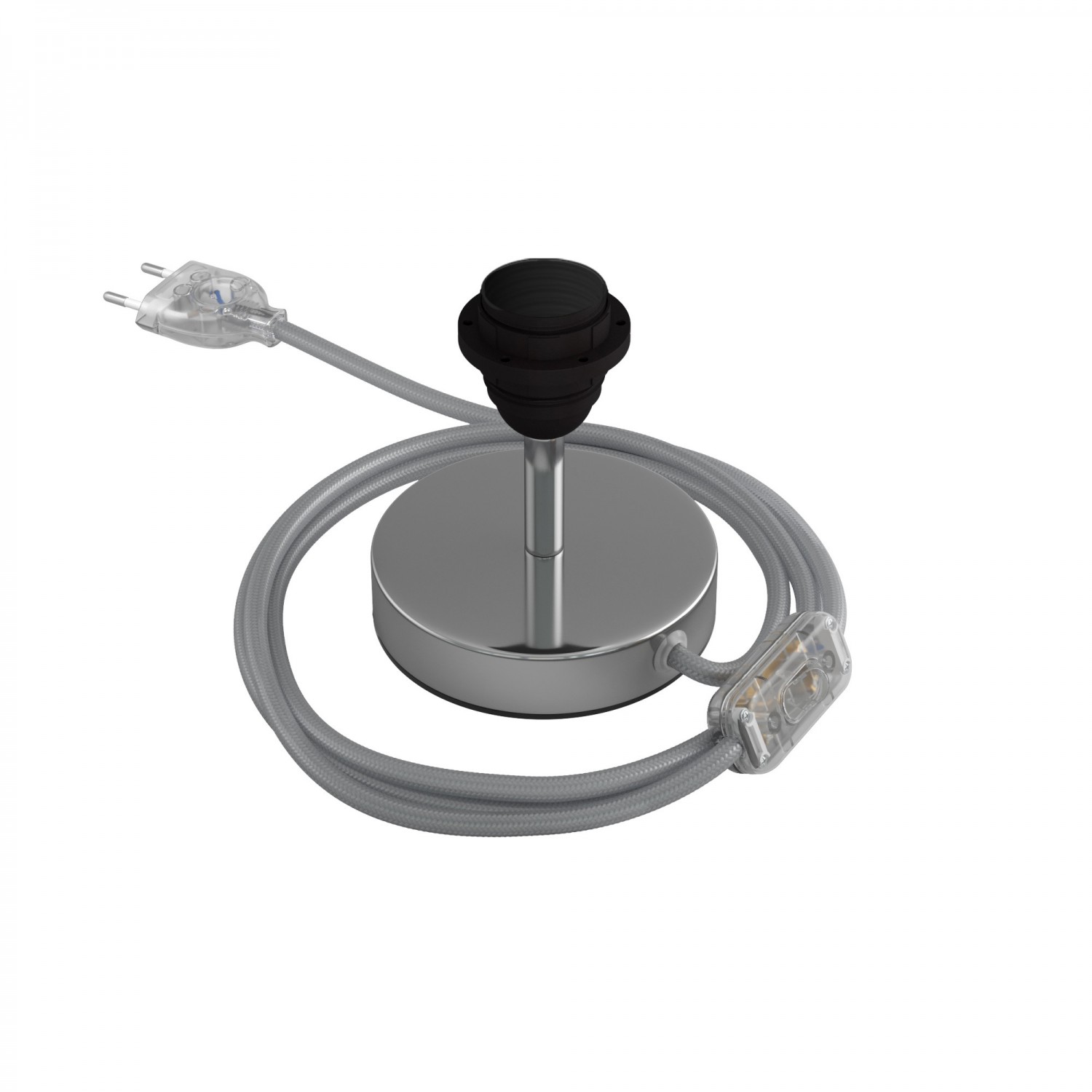 Levně creative cables Kovová stolní lampa Alzaluce pro stínidlo Velikost: 5 cm, Barva: Chrom