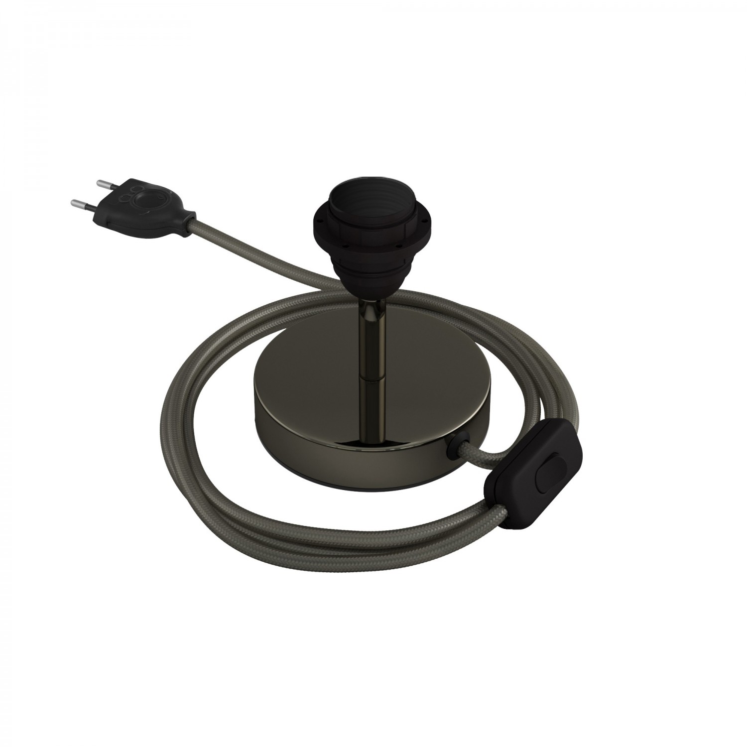 creative cables Kovová stolní lampa Alzaluce pro stínidlo Velikost: 5 cm, Barva: Černá Perleť