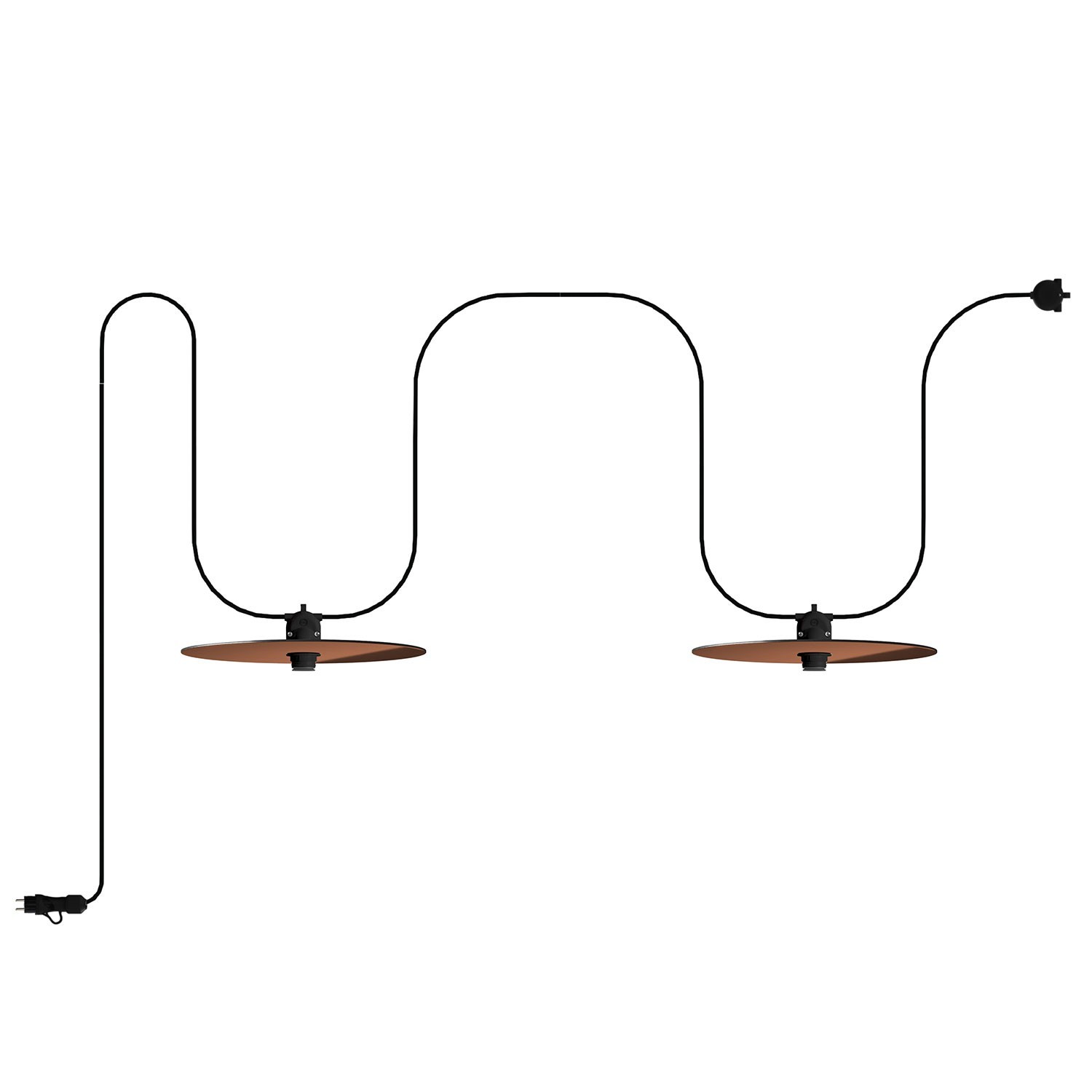 Levně creative cables Eiva přenosný venkovní světelný řetěz IP65, 2 stínidla Barva: Matná měď-matný bronz