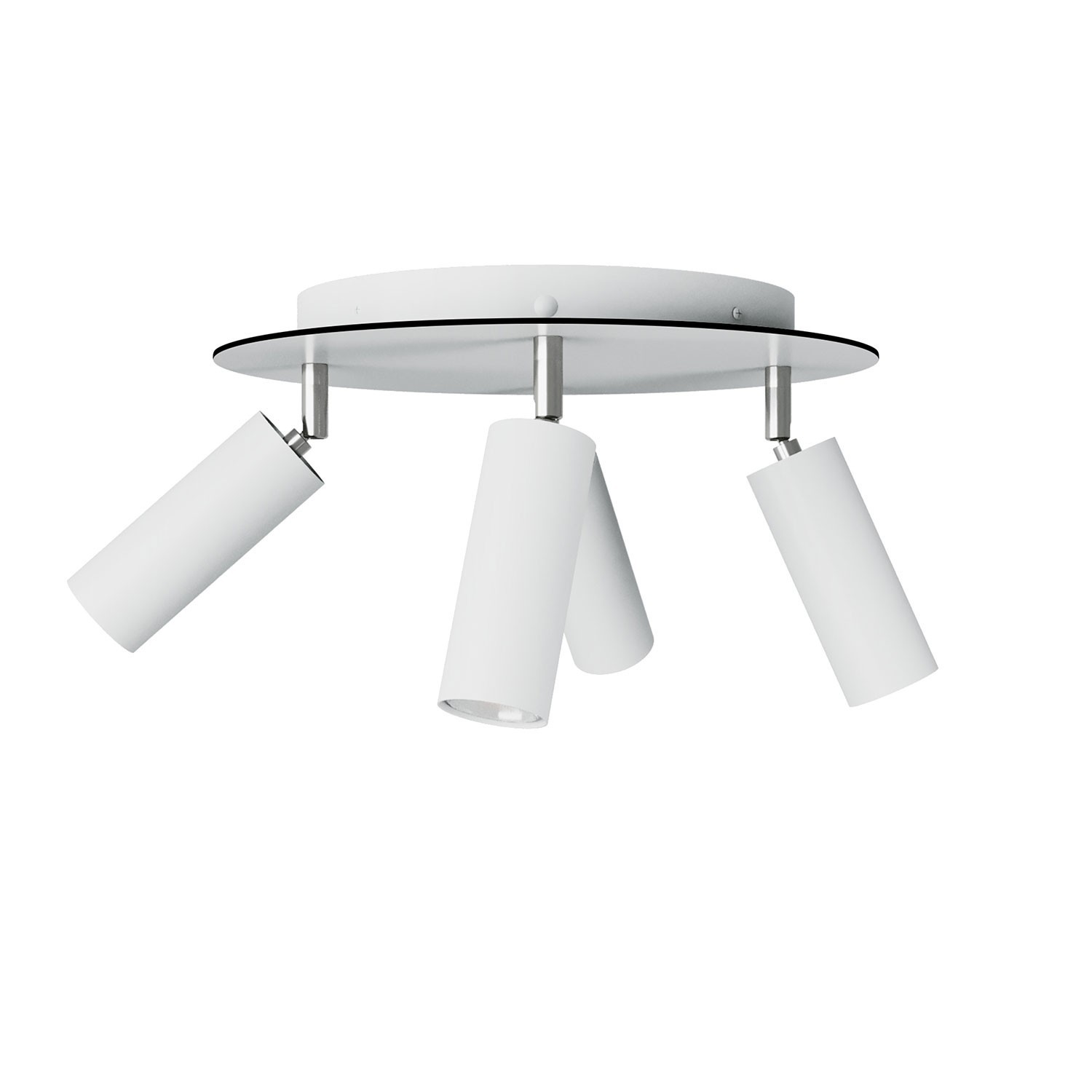 creative cables Bodové svítidlo kruhové, 4 zdroje se stínidly Tub-E14, baldachýn kruh Rose-one XXL Barva: Matná bílá