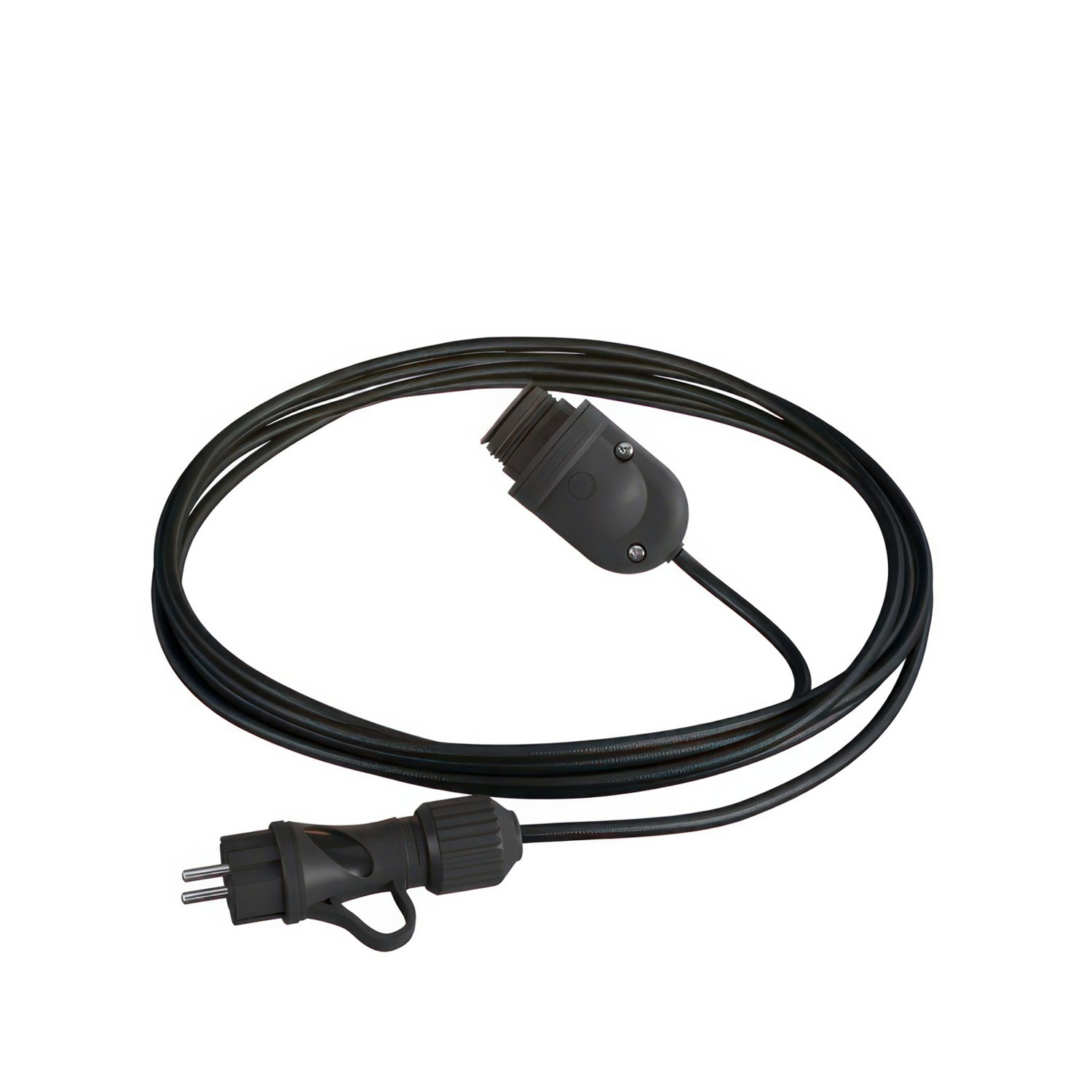Levně creative cables EIVA snake, přenosná venkovní lampa, 5 m textilní kabel, vodě odolná objímka IP65 a zástrčka Barva: Černá