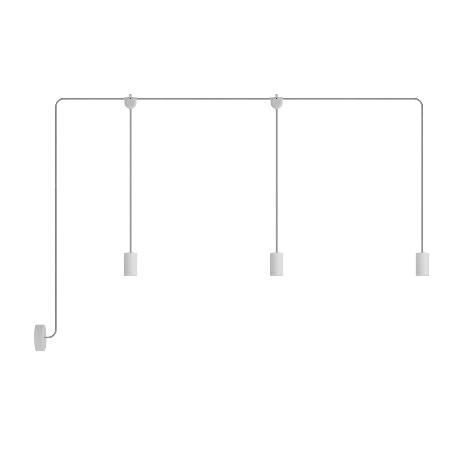 creative cables E-snake EIVA venkovní lampa IP65, 3 světla a baldachýn Barva: Bílá