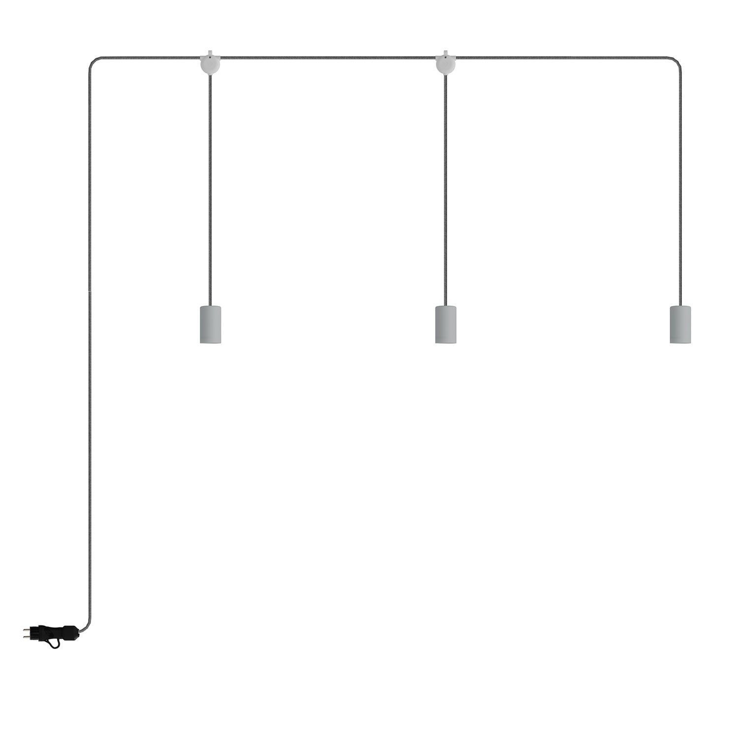 creative cables E-snake EIVA přenosné venkovní osvětlení IP65, 3 světla Barva: Šedá