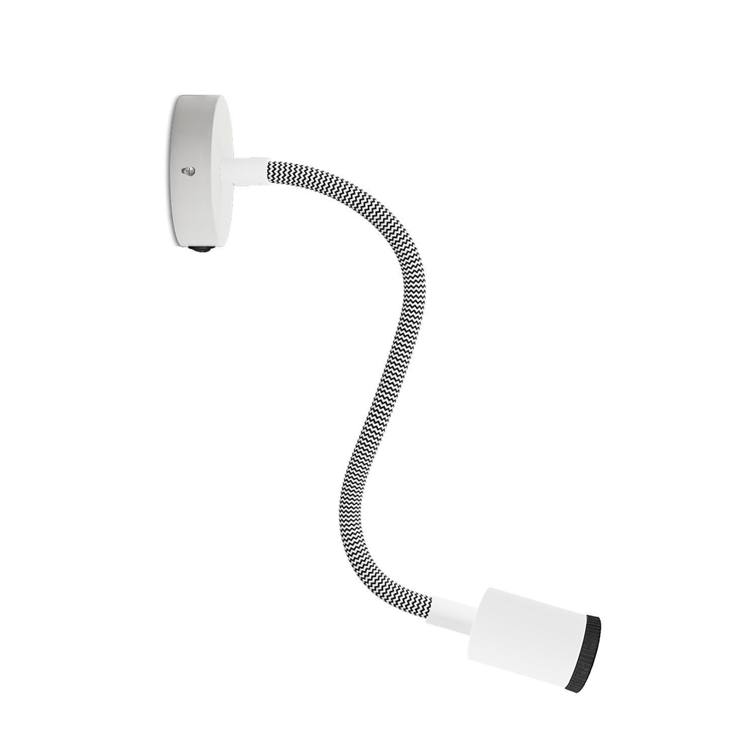creative cables Fermaluce Flex 30 bodové svítidlo s mini baldachýnem s vypínačem a mini reflektorem GU1d0 Barva: Bílá