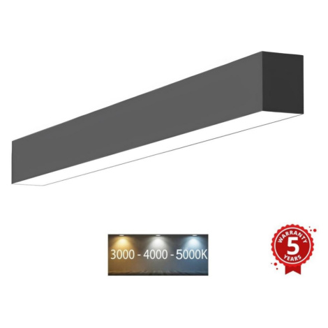 Levně Sinclair Závěsné LED lineární svítidlo LSM 24-40CCT, 3000-5000K, 120cm Barva: Černá