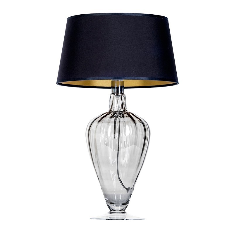 Levně 4concepts Luxusní stolní lampa BRISTOL TRANSPARENT BLACK Barva: Černá
