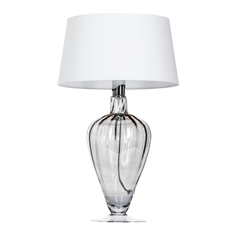 Levně 4concepts Luxusní stolní lampa BRISTOL TRANSPARENT BLACK Barva: Bílá