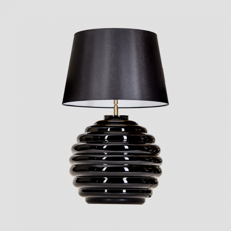 Levně 4concepts Designová stolní lampa SAINT TROPEZ BLACK Barva: Černo-bílá
