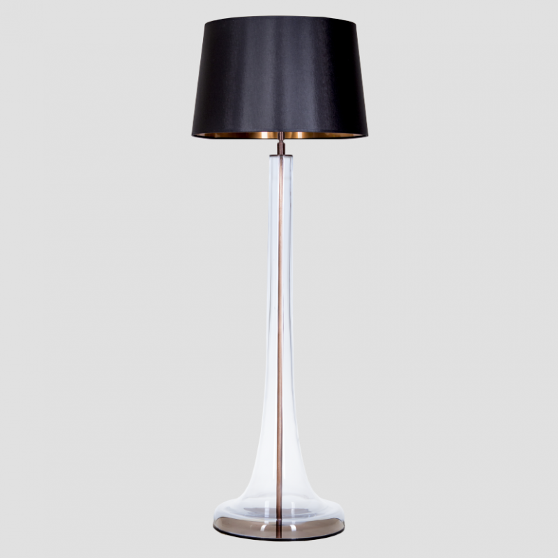 Levně 4concepts Designová stojací lampa ZURICH TRANSPARENT Barva: Černá