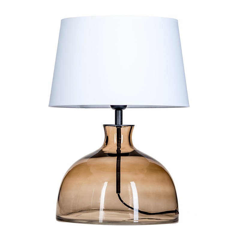Levně 4concepts Designová stolní lampa HAGA TAUPE Barva: Bílá