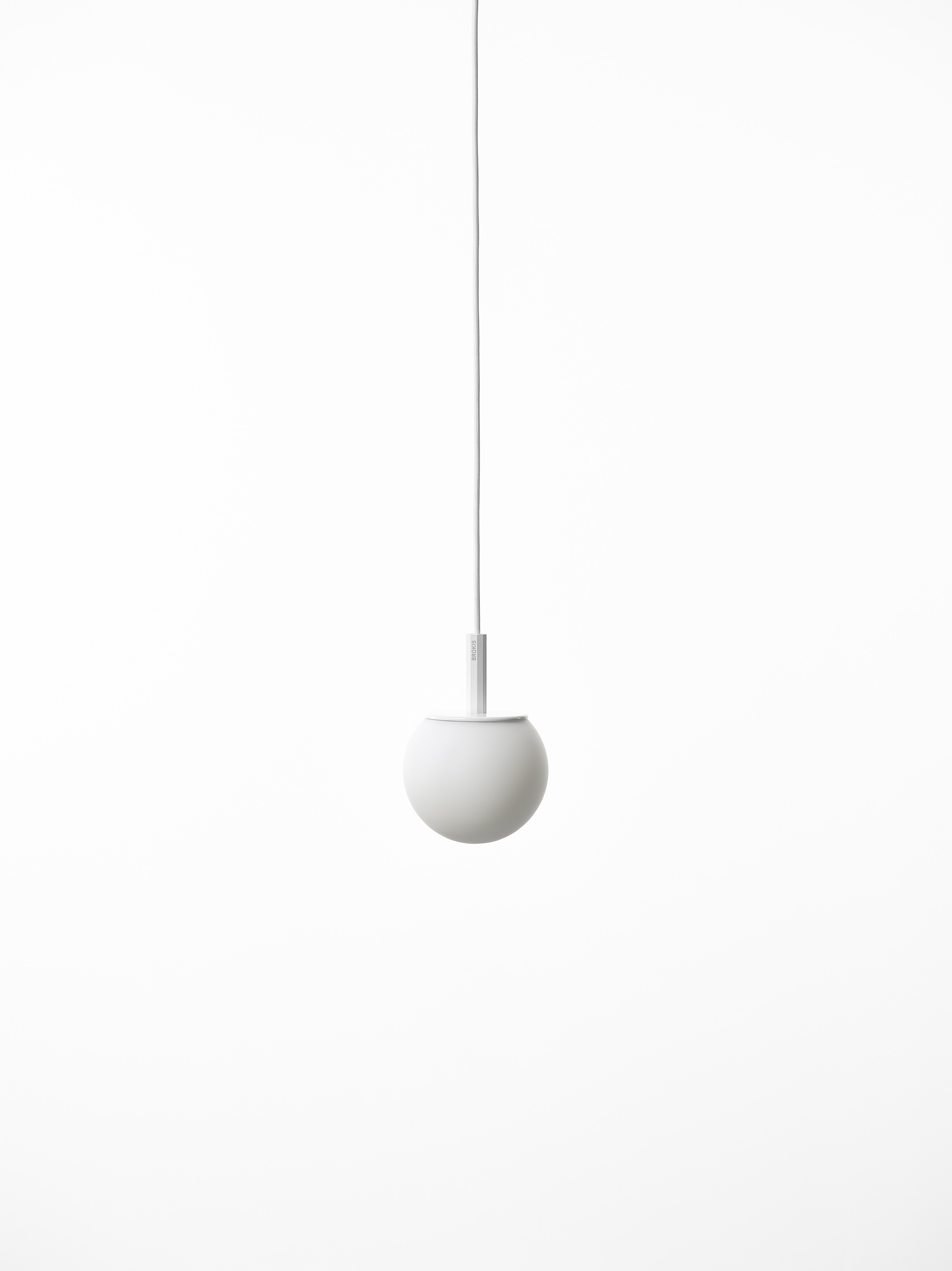 Levně Brokis Designové závěsné svítidlo Sfera PC1168, Ø15cm Povrch Montury: broušený hliník lakovaný (CCS2841), Barva el. vedení: textilní kabel - bílý (CECL521), Baldachýn: broušený hliník lakovaný (CCSC2843)
