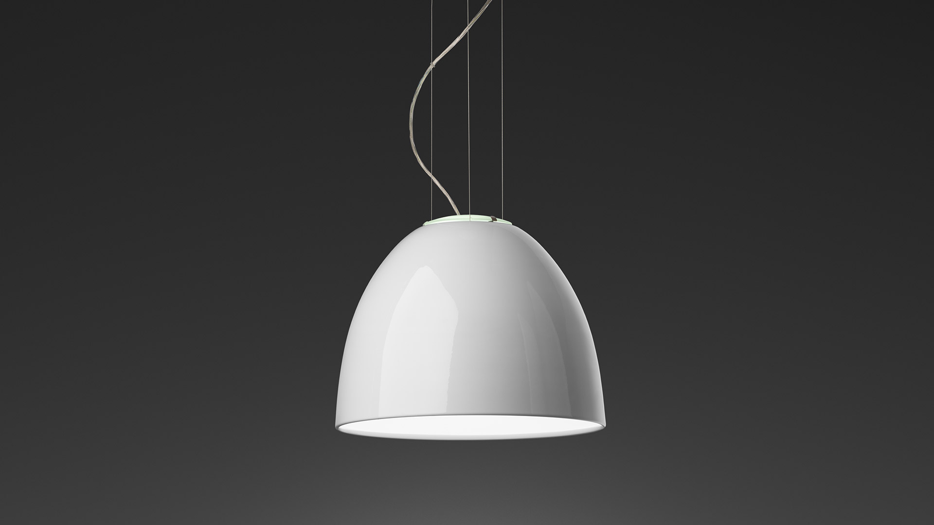 Levně Artemide Designové závěsné LED svítidlo Nur Gloss mini Ø 36,6cm, 2700K, 1 x E27 Barva: Bílá