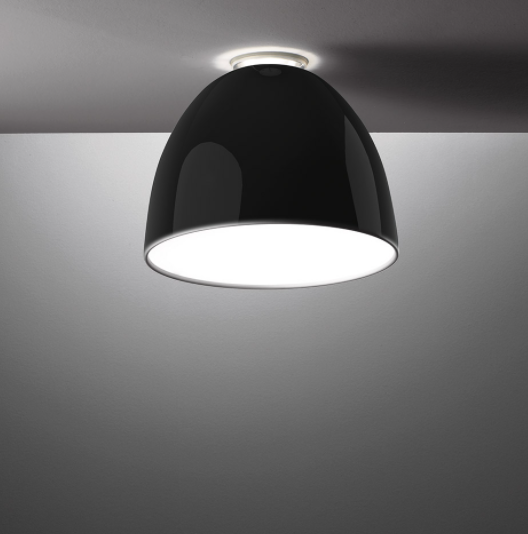 Levně Artemide Designové stropní LED svítidlo Nur Gloss mini Ø 36,6cm, 2700K, 1 x E27 Barva: Černá
