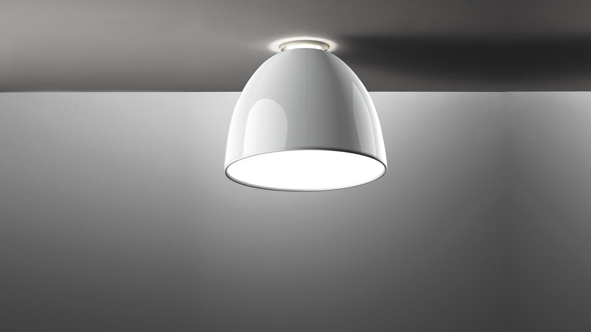 Levně Artemide Designové stropní svítidlo Nur Gloss mini Ø 36,6 cm, 1 x E27 Barva: Bílá