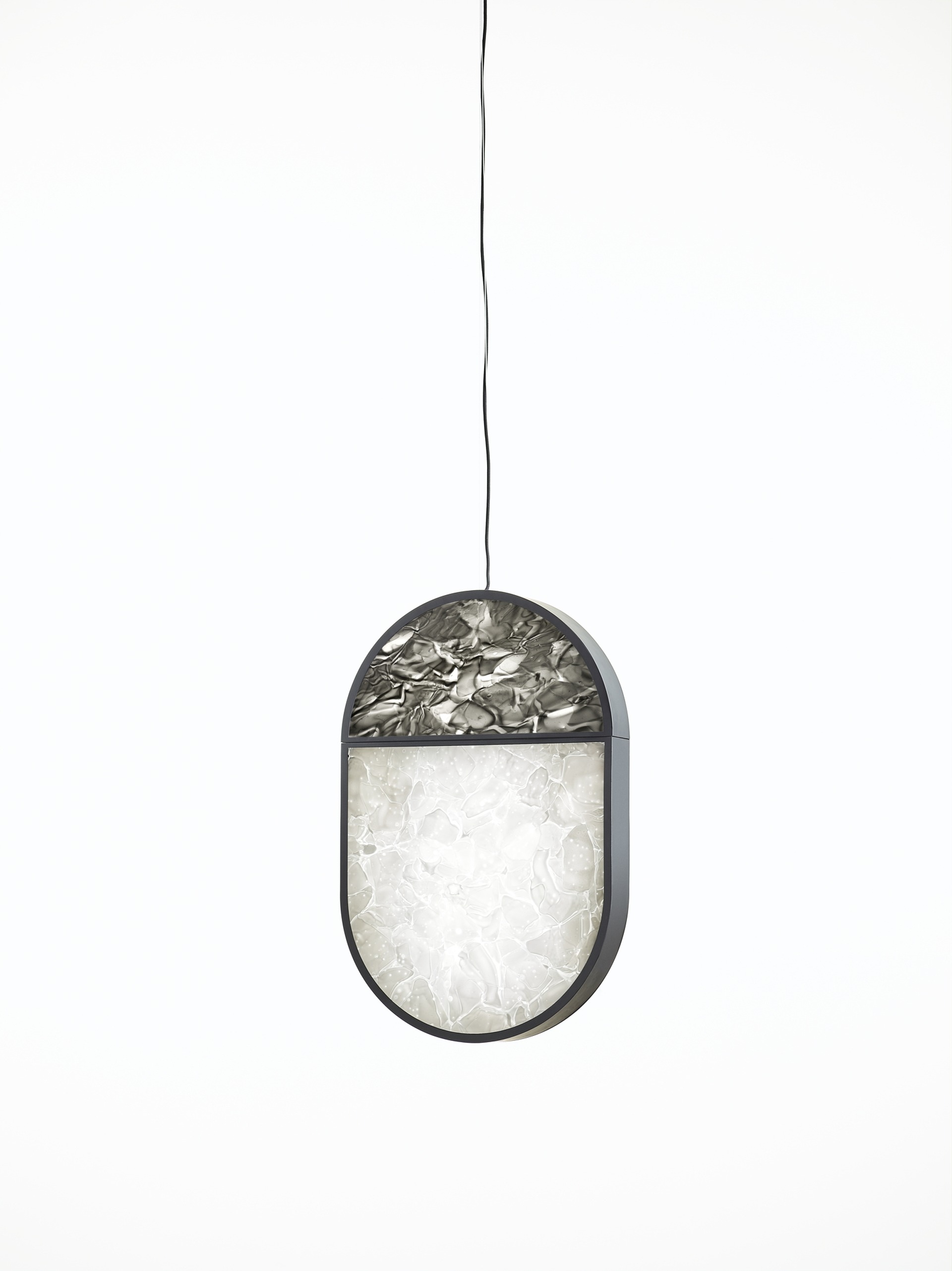 Levně Brokis Designové závěsné svítidlo Geometric Oval Full Top PC1146 Barva spodní části skla: amber - triplex opál BROKISGLASS (CGGB2800), Povrchová úprava skla: lesklý povrch (lícová strana) (CGSU2736), Barva horní části skla: amber - triplex opál BROKISGLAS