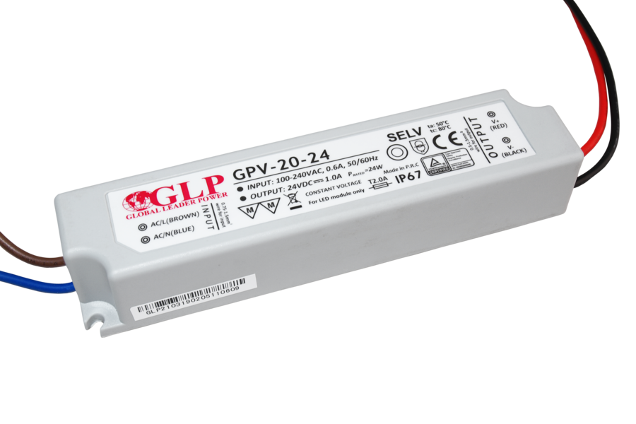 GLP GPV, 20W LED zdroj GPV-20-24, 1A, 24V