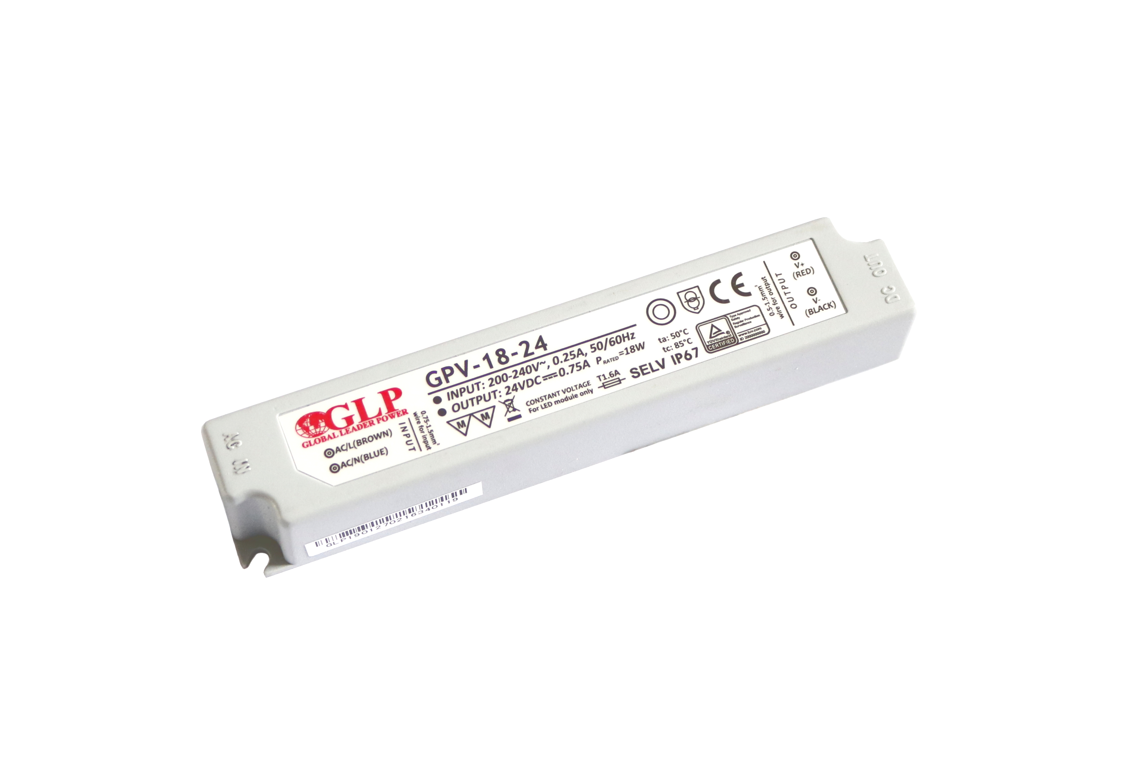GLP GPV, 18W LED zdroj GPV-18-24, 0,75A, 24V