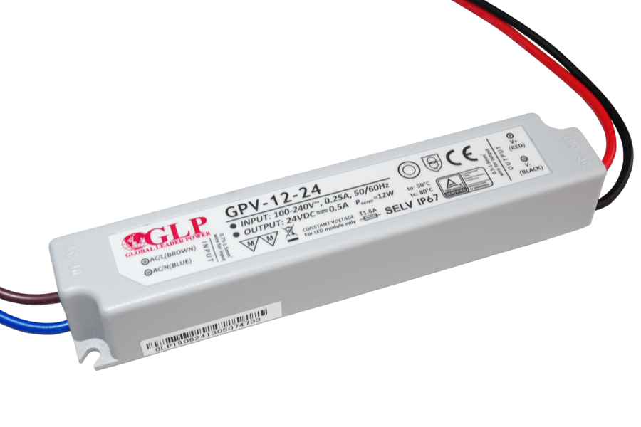 GLP GPV, 12W LED zdroj GPV-12-24, 0,5A, 24V