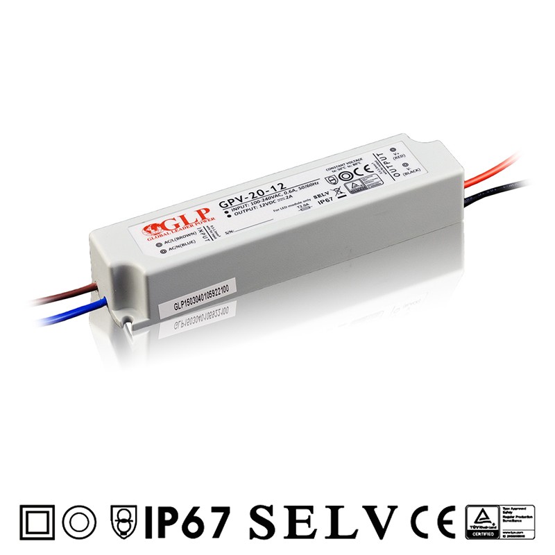 GLP GPV, 20W LED zdroj GPV-20-12, 1,67A, 12V