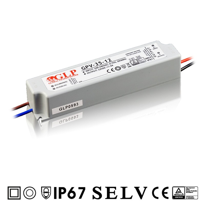 GLP GPV, 35W LED zdroj GPV-35-12, 2,9A, 12V
