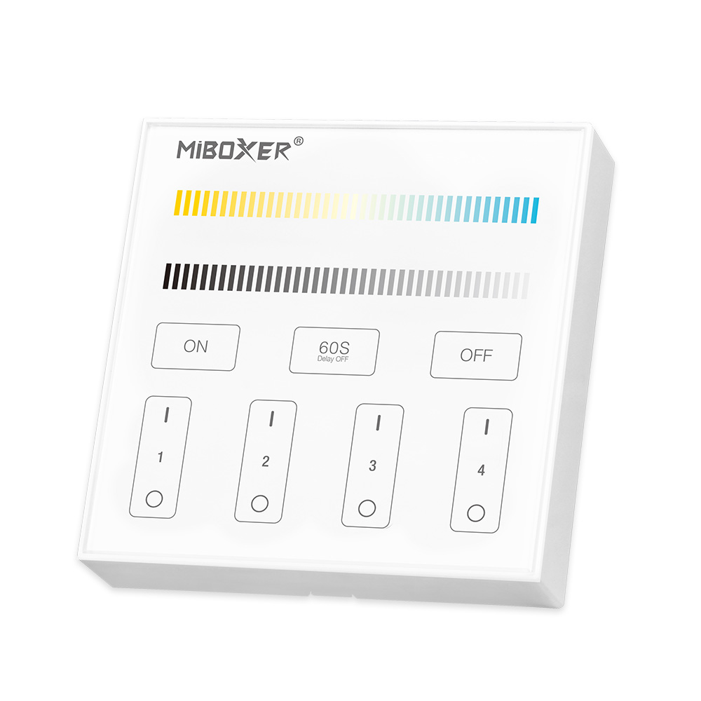 Levně Miboxer Dálkový ovládací panel Mi-light - 4 kanály, CCT, 2x AAA baterie, B2 Barva: Bílá