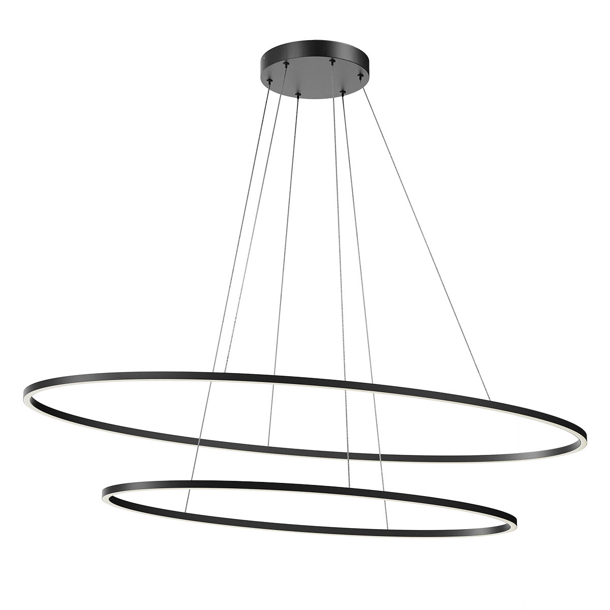 Redo Závěsné LED ovální svítidlo LEO, 2 ovály, ø95cm/ø130cm Barva: Černá