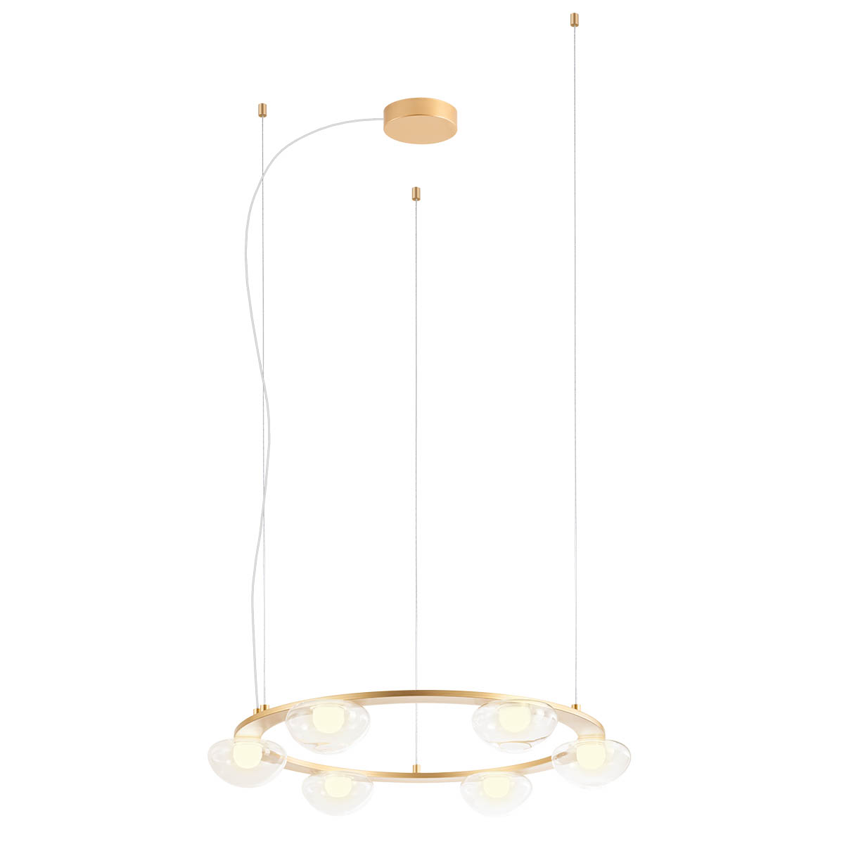 Redo Designové LED závěsné svítidlo SINCLAIR, ø74cm Barva: Zlatá