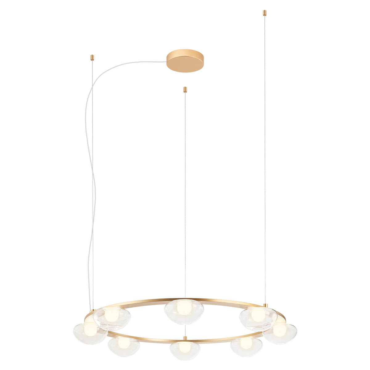 Redo Designové LED závěsné svítidlo SINCLAIR, ø89cm Barva: Zlatá
