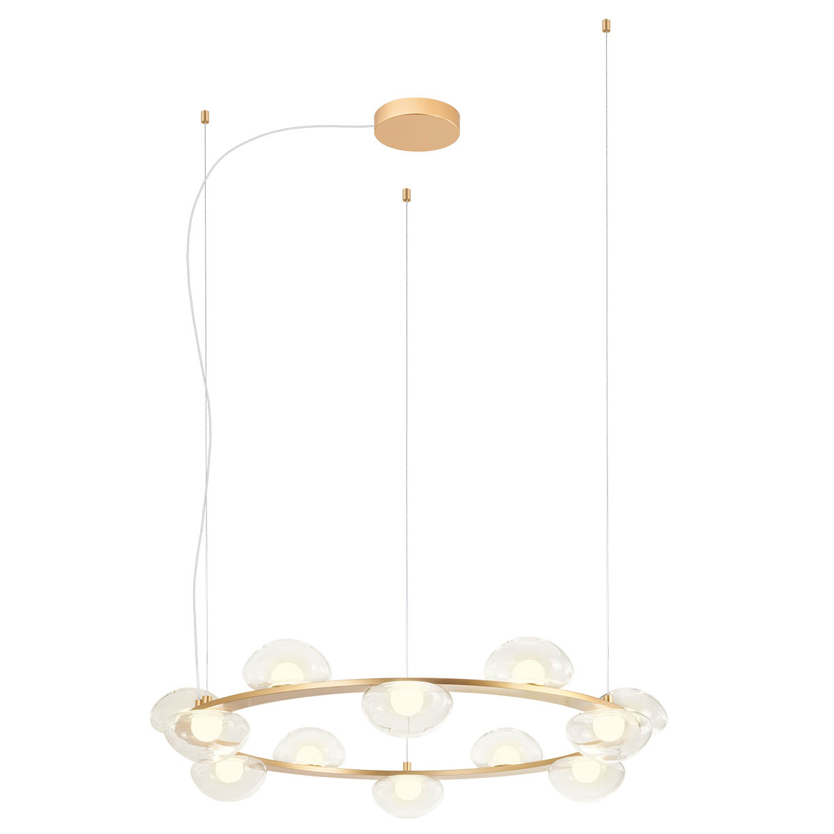 Redo Designové LED závěsné svítidlo SINCLAIR-double, ø98cm Barva: Zlatá